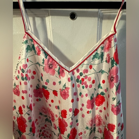 Delicates Vintage Floral Slip Dress Large Chemise Red Pink Cottagecore EUC Soft - Picture 4 of 12